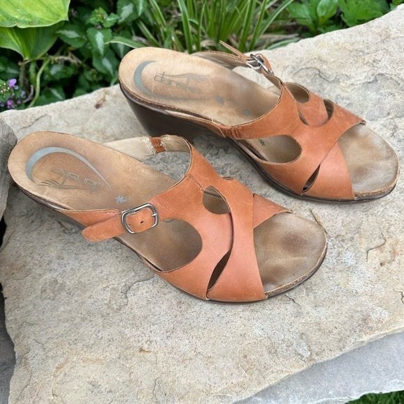 Dansko Cai Full Grain Leather Amber Sandals Adjustable Buckle 41 US 10.5-11 - Picture 2 of 10